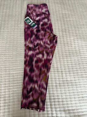 High-Rise Purple Printed Leggings